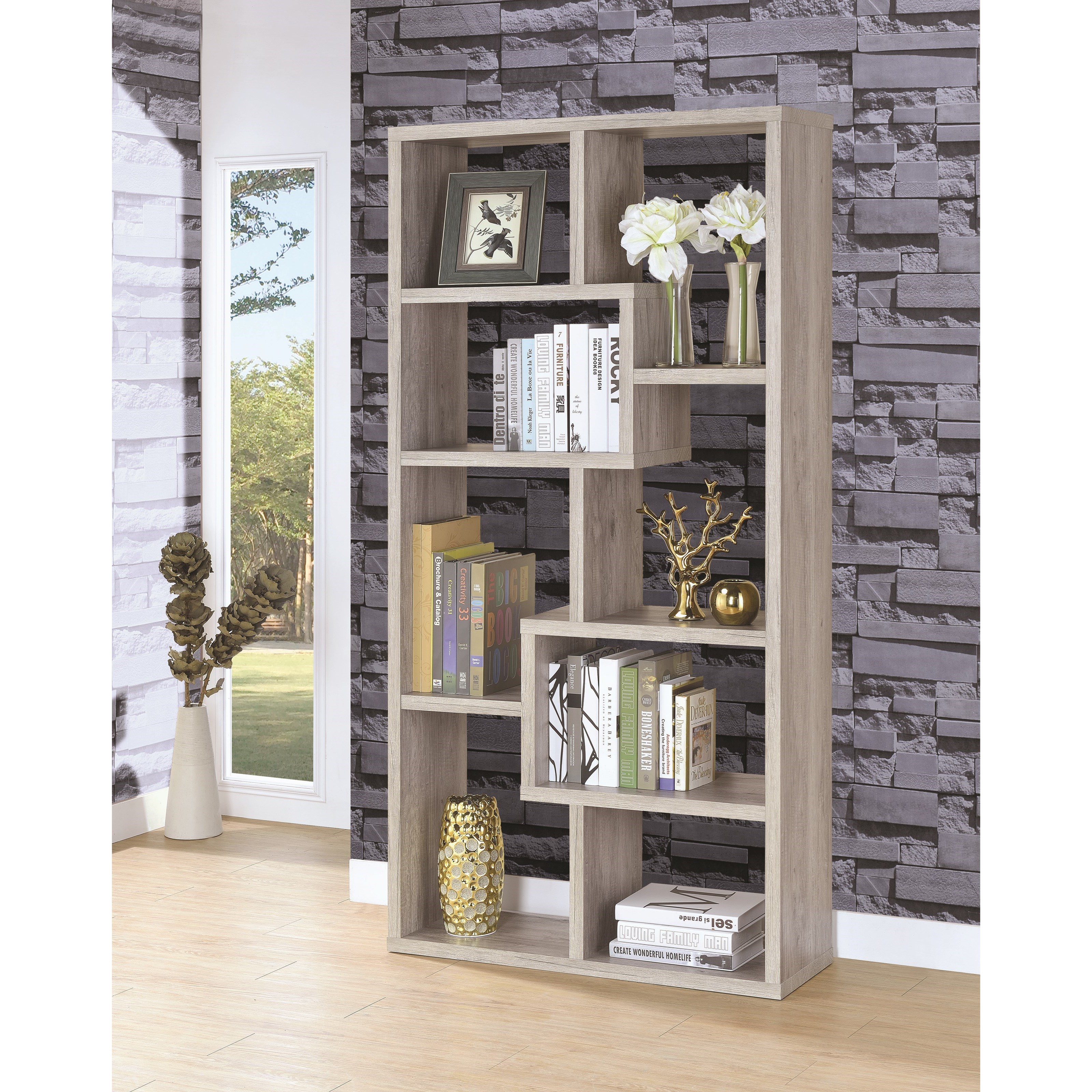 Coaster Bookcases 801137 8 Shelf Staggered Bookcase Corner Furniture